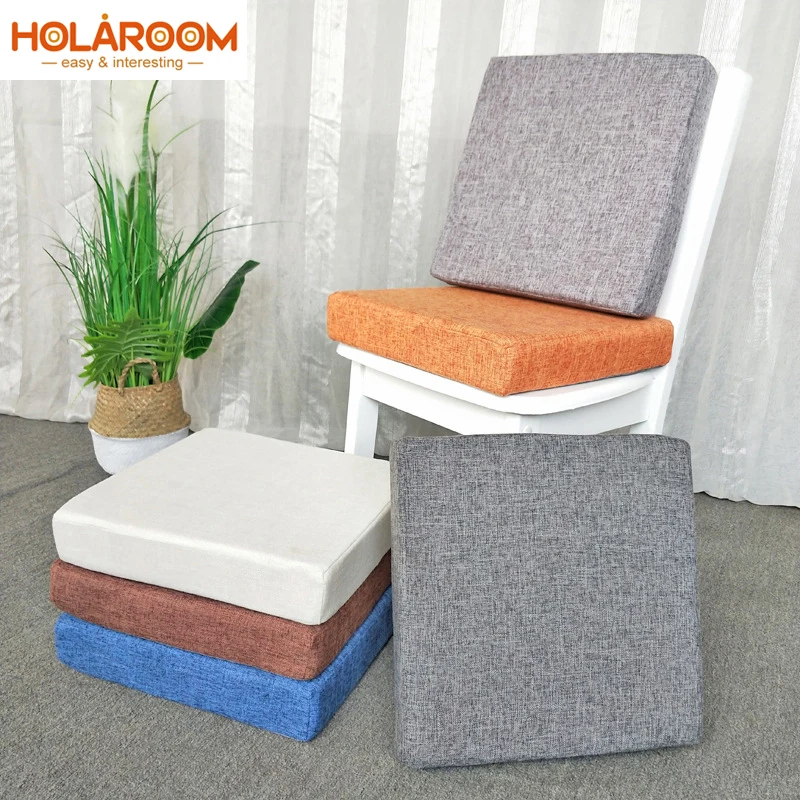 

Plus Hard High Density Sponge Sofa Cushion Solid Wood Redwood Window Mat Tatami Chair Linen Cloth Square Cushion 5-8cm Thickness