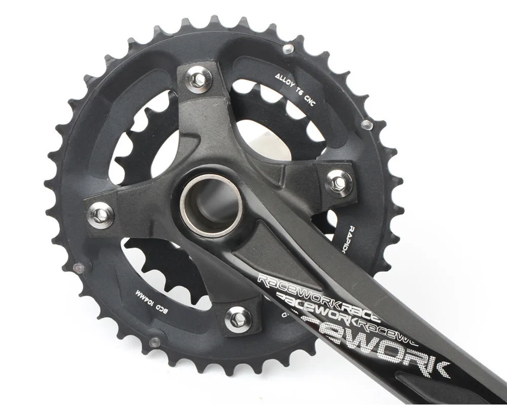Велосипедные шатуны 2 скорости 38T 24T пластина 104BCD MTB велосипед кривошипный алюминиевый сплав с нижними аксессуарами 170 мм 172,5 мм 175 мм