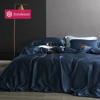 sondeson beauty 100 silk dark blue bedding set 25 momme silk healthy skin luxury duvet cover bed linen double queen king set