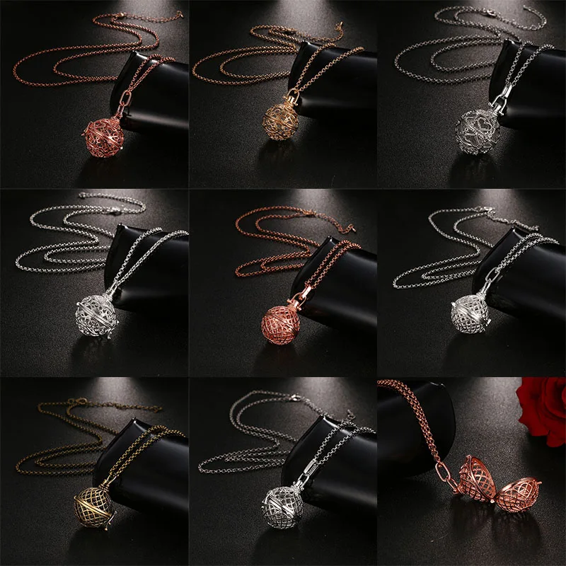

Delicate Aroma Diffuser Necklace Mexico Chime Music Ball Caller Vintage Pendant Romantic Woman Fashion Accessories Sweater Chain