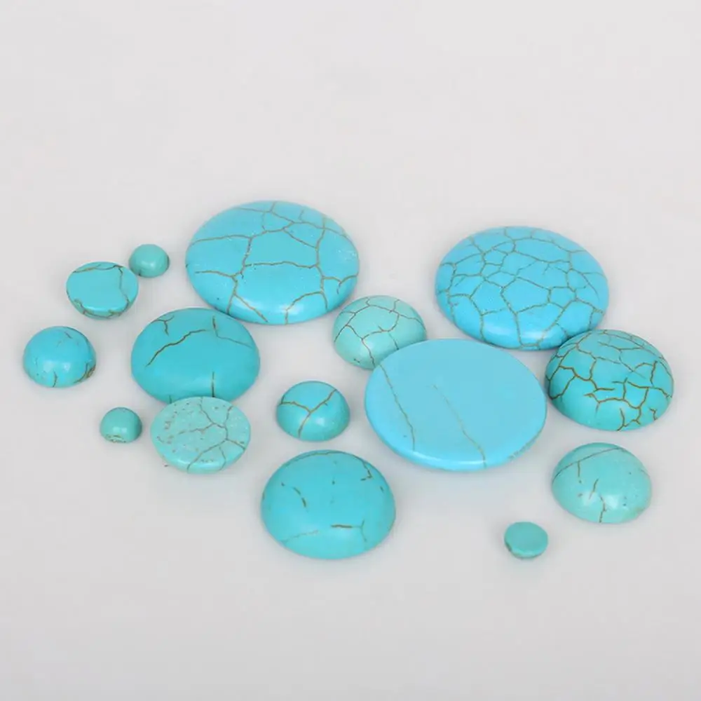 Полукруглый кабошон с плоской задней поверхностью белый синий Howlite гладкие