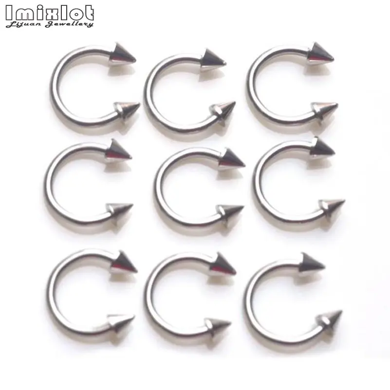 8/10 шт. кольцо из нержавеющей стали для пирсинга носа Подкова шарик шип