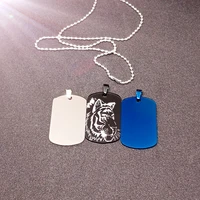 lucky geometry stainless steel chinese animal tiger zodiac sign pendant necklace ancient creatures tiger men women gift jewelry