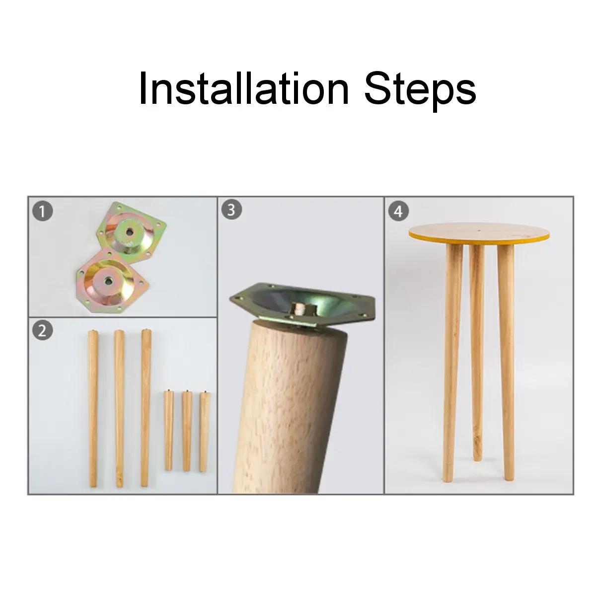 

1PC 25/40/60cm Wooden Table Leg Tapered Chair Stool Sofa Home Furniture Parts Cabinet Screw Mounting Kits Set Furniture Hardware