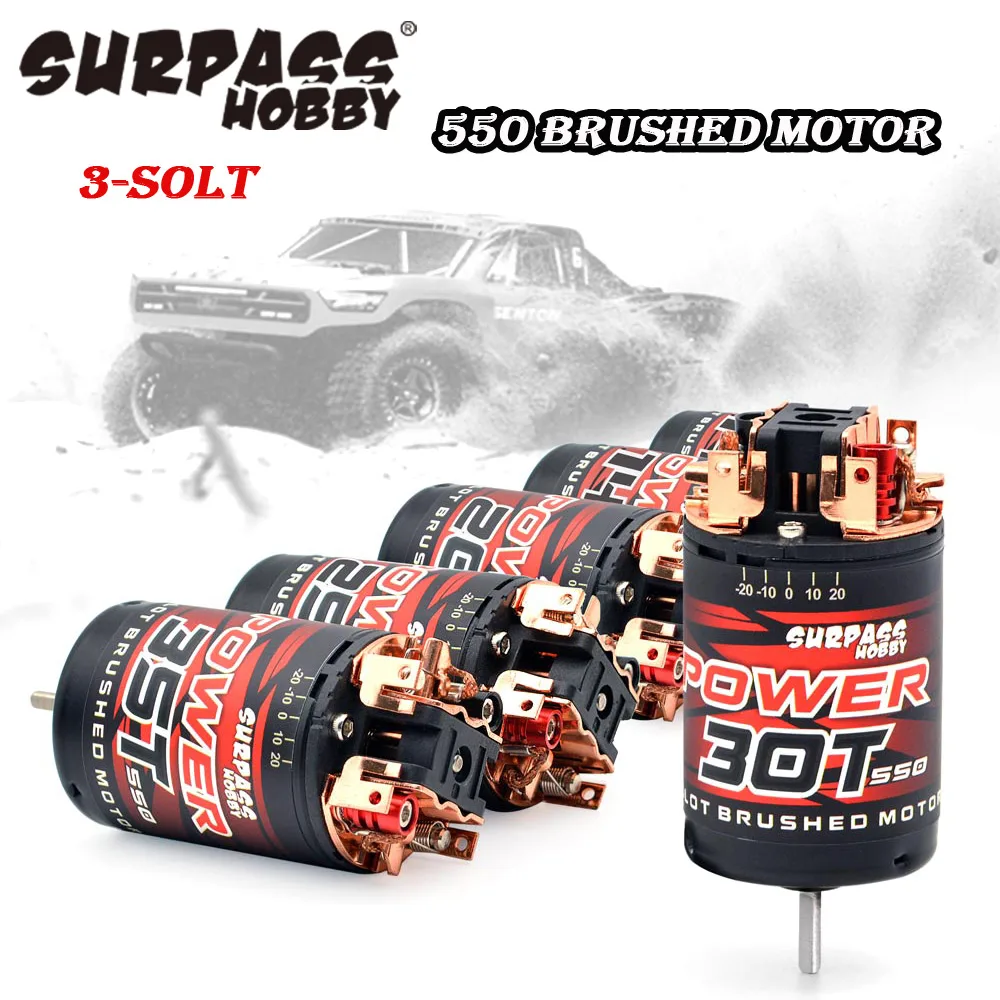 

SURPASS HOBBY 550 3-Solt Brushed Motor 12T 14T 20T 25T 30T 35T for 1/10 1/12 RC Car Off-Road Traxxas Crawler Climbing Monster