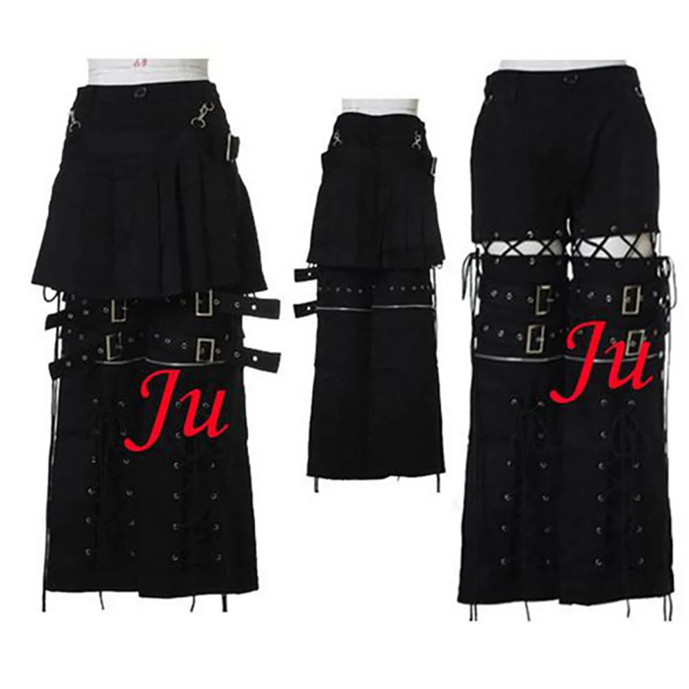 fondcosplay Gothic Tripp Punk Fashion hiphop Skirt Pants black cotton Trousers Cosplay Costume Custom-made[CK885]