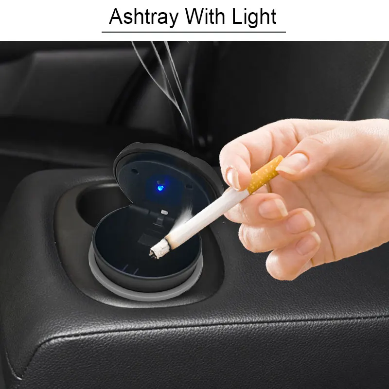 Контейнер для излишков пепла и мусора с подсветкой для автомобиля Car LED Ashtray Garbage Storage Cup Container Cigar Ash Tray For BYD Qin100 EV Tang DM 100 MAX Yuan E5 E6 Si M6 G3 G5 G7.