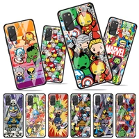 marvel cartoon cute for samsung galaxy s20 fe ultra note 20 s10 lite s9 s8 plus luxury tempered glass phone case cover