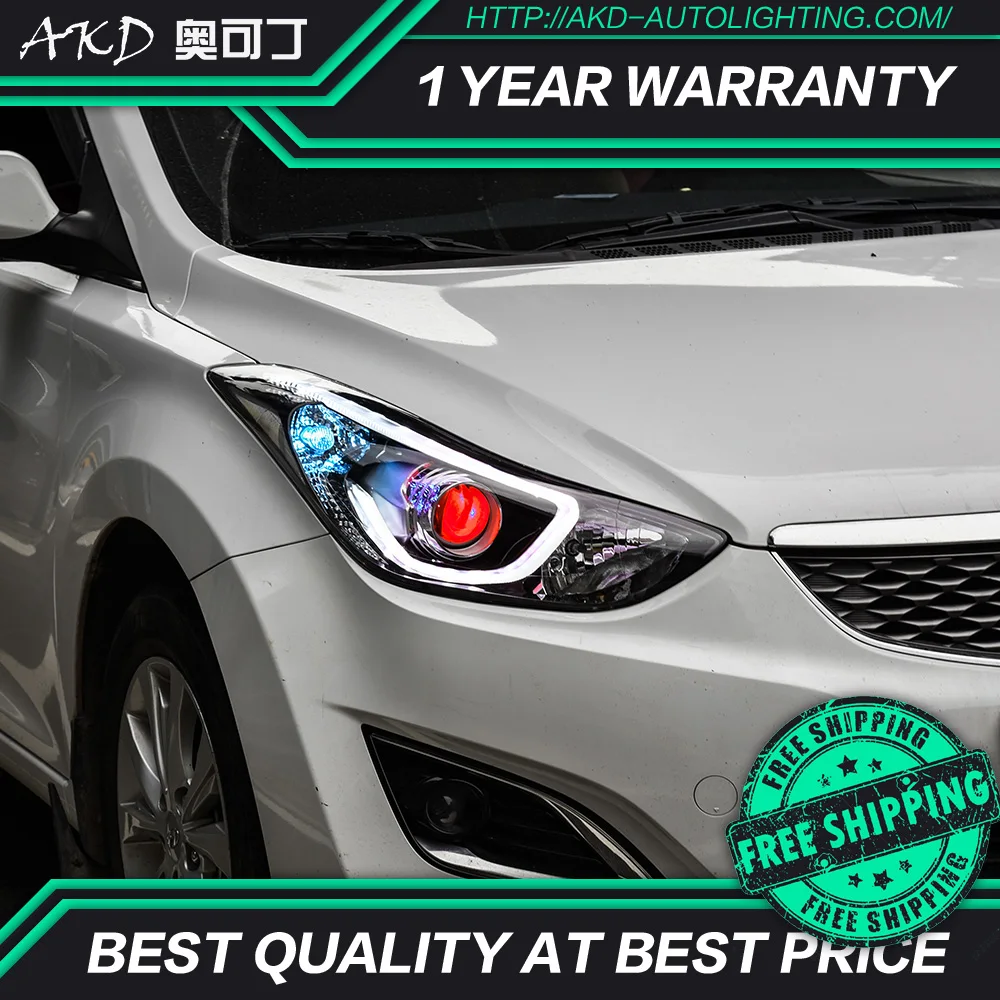 АКД автомобильного тюнинга фар для Hyundai Elantra 2012 2016 светодиодные фары DRL