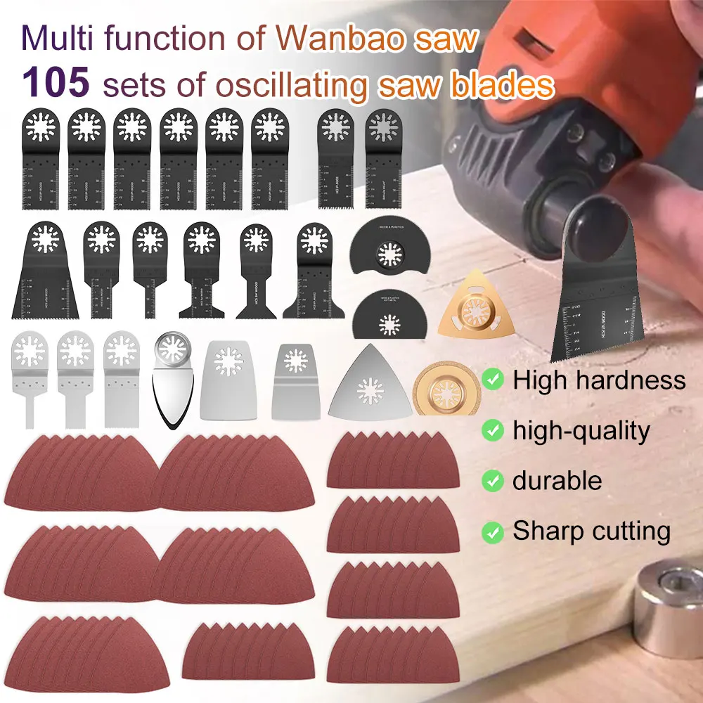 

105Pcs Universal Metal Cutting Saw Blade Power Tools Diamond Oscillating Saw Blades Multi Tool For Fein Bosch Makita Multimaster