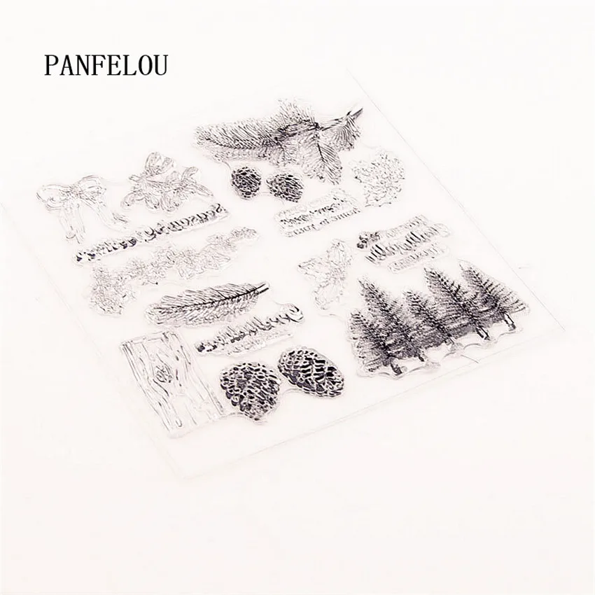 PANFELOU 14 5*15 5 сосновый лес прозрачные силиконовые резиновые штампы для