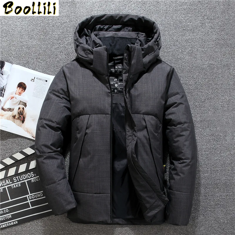 Winter New 2023 Men's Long White Duck Down Jacket High Quality Fashion Casual Hooded Thick Warm Coat Male Brand Clothing