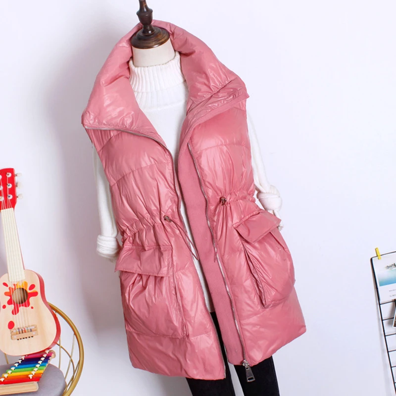 SEDUTMO зимний женский жилет на утином пуху Длинные куртки Туника плотный весенние