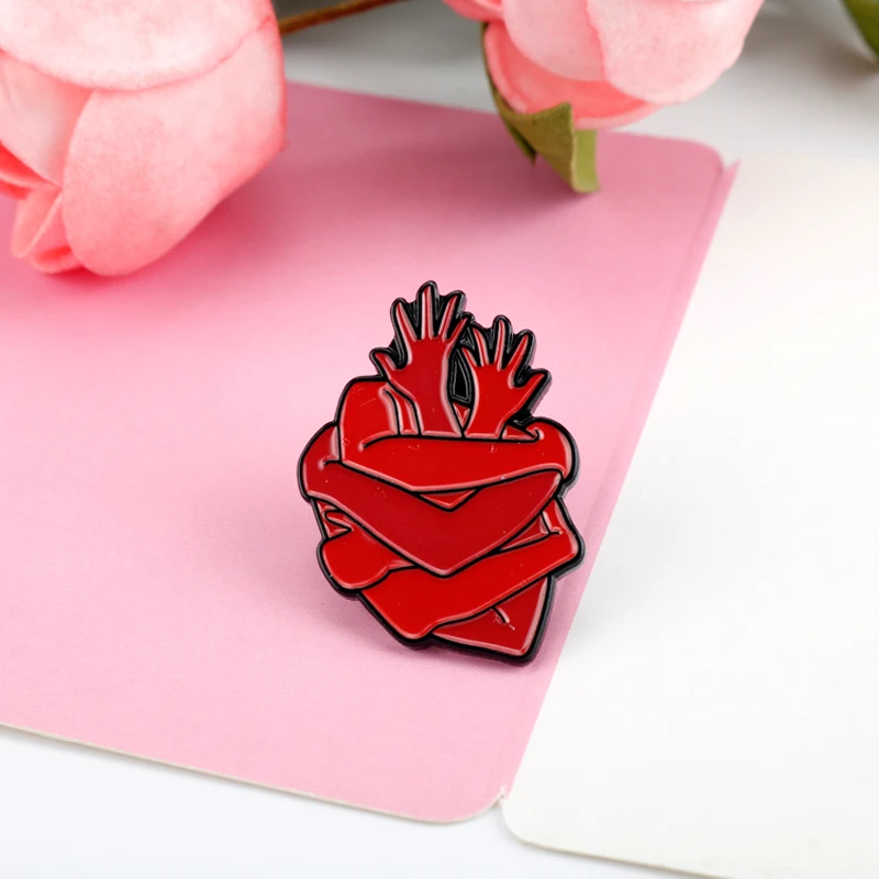 Брошь на булавке эмалированная брошь в форме органа и сердца анатомический мозг