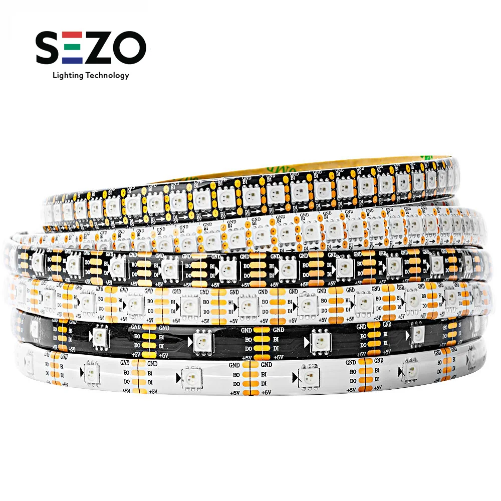 WS2812B WS2813 SK6812RGBW 1 м 30 светодиодный s/m 60 светодиодный s/m SK9822 WS2815 5050 RGB Светодиодная лента индивидуально Адресуемая лента света IP30/65/67