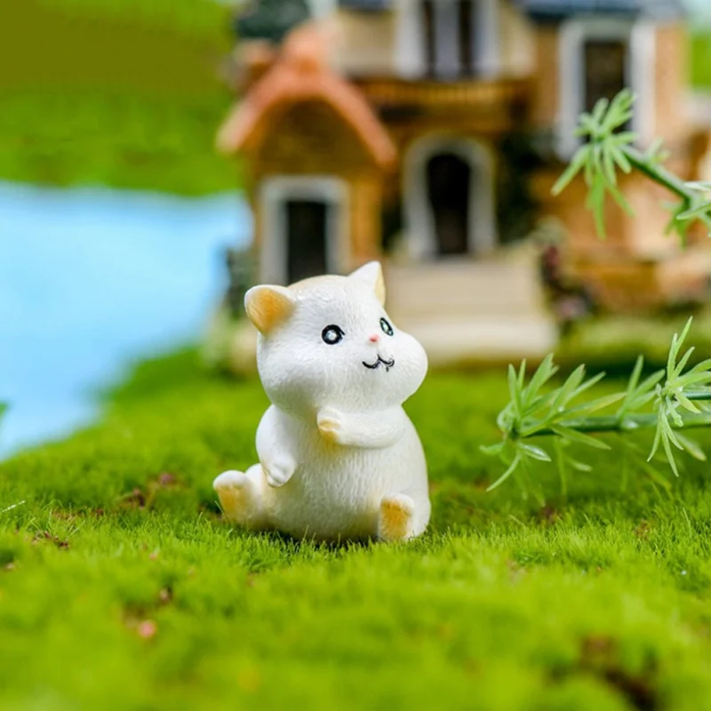 Ремесла милый хомяк смолы пейзаж Фея новый год небольшой орнамент садовый Декор