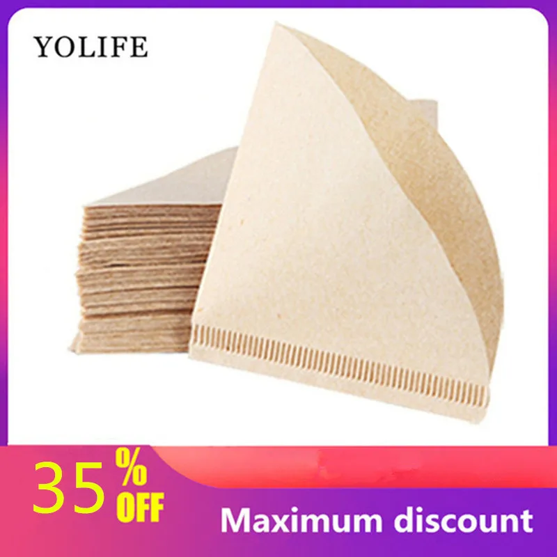 Yolife 102 фильтры для кофе, 100 шт. в пакете, бумажный фильтр-капельница для кофе, аксессуары для американской кофеварки, фильтр для кофейника V60