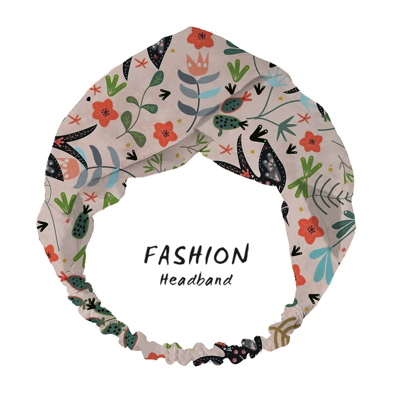 

2021 Around the Garden Women Hair Accessories Headband Hair band for Women Vintage Cross Turban Bandage Bandanas HairBands