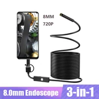 type c usb mini endoscope camera 8mm 5m 2m 1m flexible hard cable snake borescope inspection camera for android smartphone pc