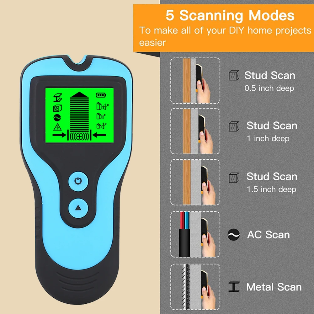

New 3 In 1 Metal Detector Find Metal Wood Studs AC Voltage Live Wire Detect Wall Scanner Electric Box Finder Wall Detector