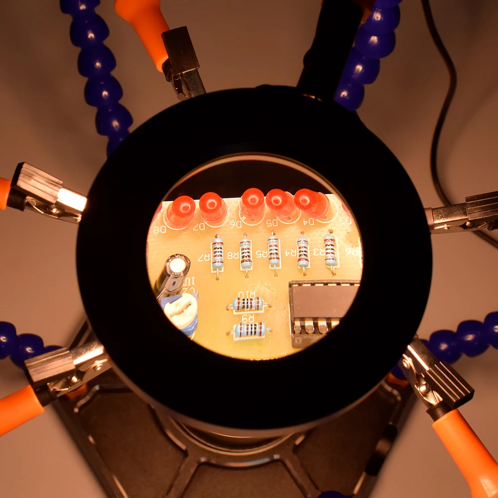 6 шт. Гибкая подставка для паяльника 3x лупа USB светодиодный светильник инструмент