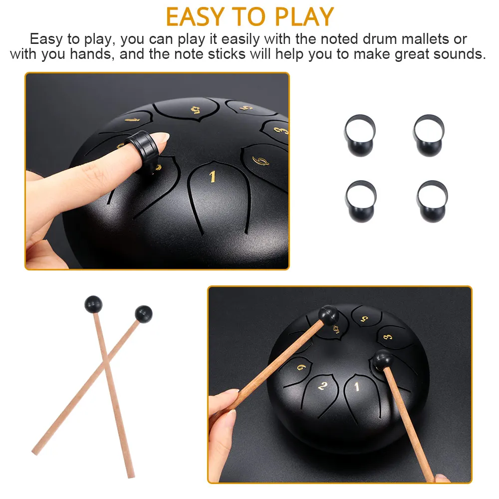 6 дюймов Сталь язык барабан 8 тон ручной сковорода бак с барабанные палочки сумка