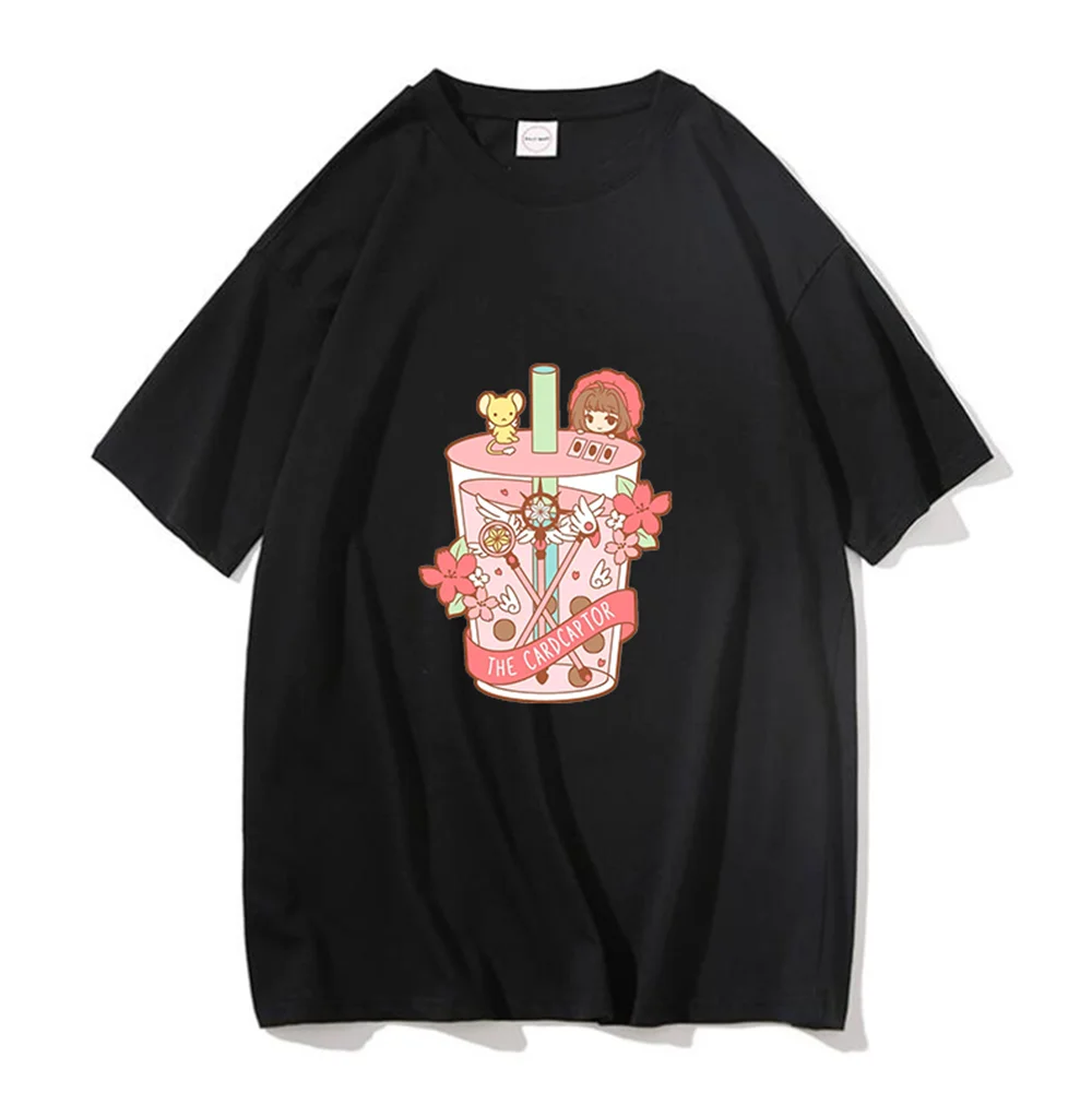 

Anime Card Captor T-shirt Summer Women Harajuku Solid Color Loose Short Sleeve Casual Short Sleeve