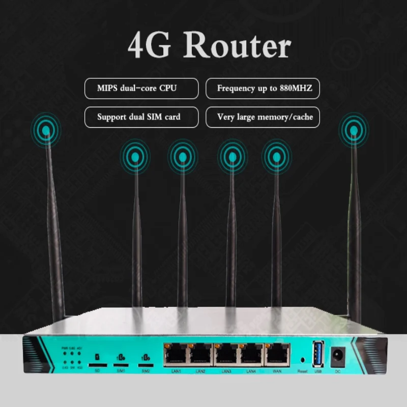 unlocked 1200mbps high power gigabit lte 3g4g router dual sim 4g bonding router rj45 ethernet port lte mobile broadband free global shipping