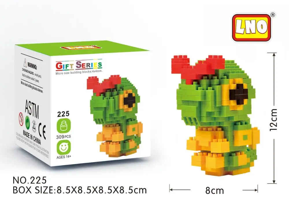 225 without box LNO, алмазные блоки, фигурки, каваи, 3D, Пикачу, японское аниме, мультфильм, пластиковые строительные кирпичи, игра, сделай сам, модель, обучающие игрушки - Цвет: 225 without box