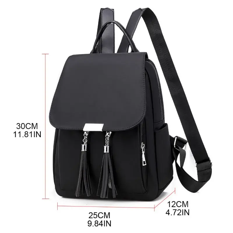 

Women's Nylon Backpack Tassel Anti-theft Travel Daypack School Shoulder Bags New