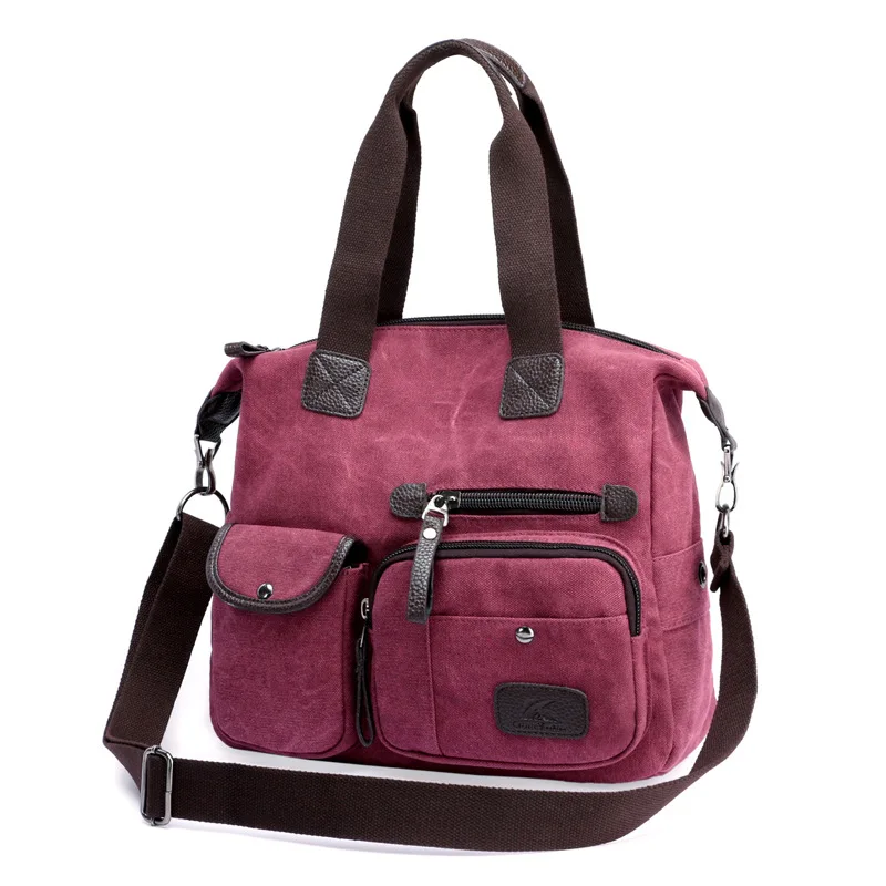 

ABQP 2021 New Casual Handbags Fashion Women Shoulder Bag Vintage Canvas Handbag Large Capacity Multi Compartment Crossbody Bag