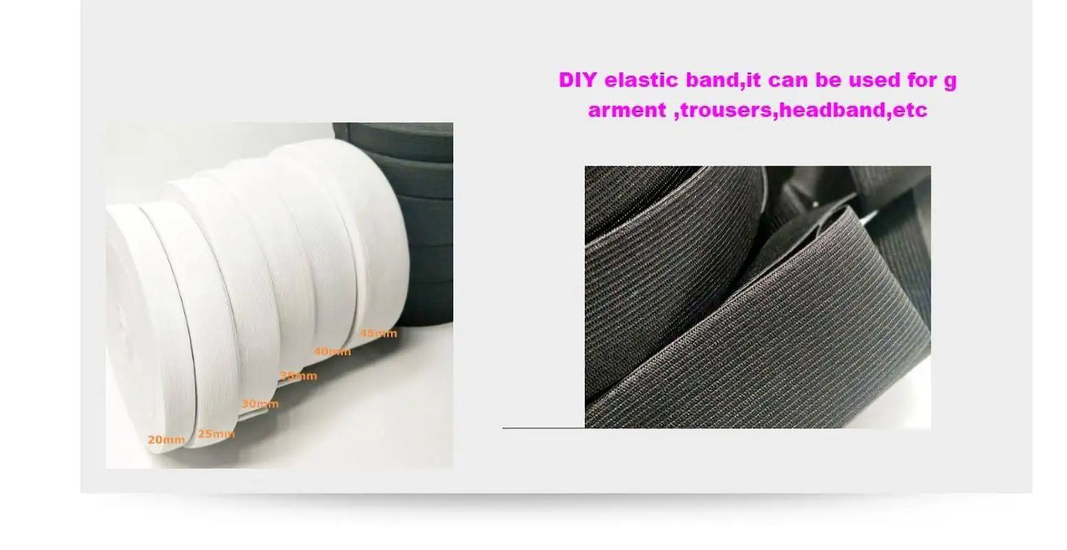 

0.3CM White/Black Nylon Highest Elastic Band Garment Pants Sewing Accessories DIY ZD