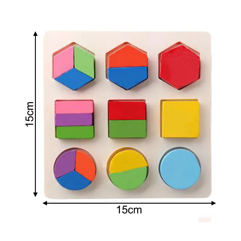 

1Pcs Geometric Shapes Children Gift Montessori Puzzle Baby Toys Math Sorting Game Early Educational Wooden Toys