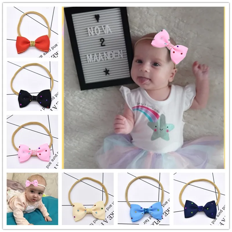 1 шт. хит продаж эластичная нейлоновая повязка на голову с бантом ручной работы