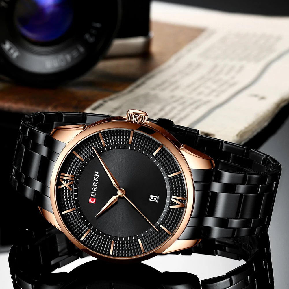 

CURREN Men's Watches Top Brand Luxury Fashion Style Quartz Wrist Watch Auto Date Busines Stainless Steel Male Clock Reloj Hombre