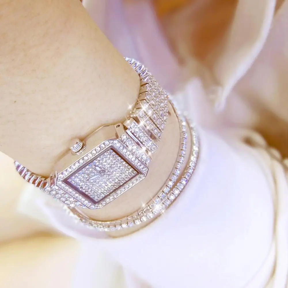 Женские кварцевые часы 2020 женские с кристаллами бриллиантами под платье браслет