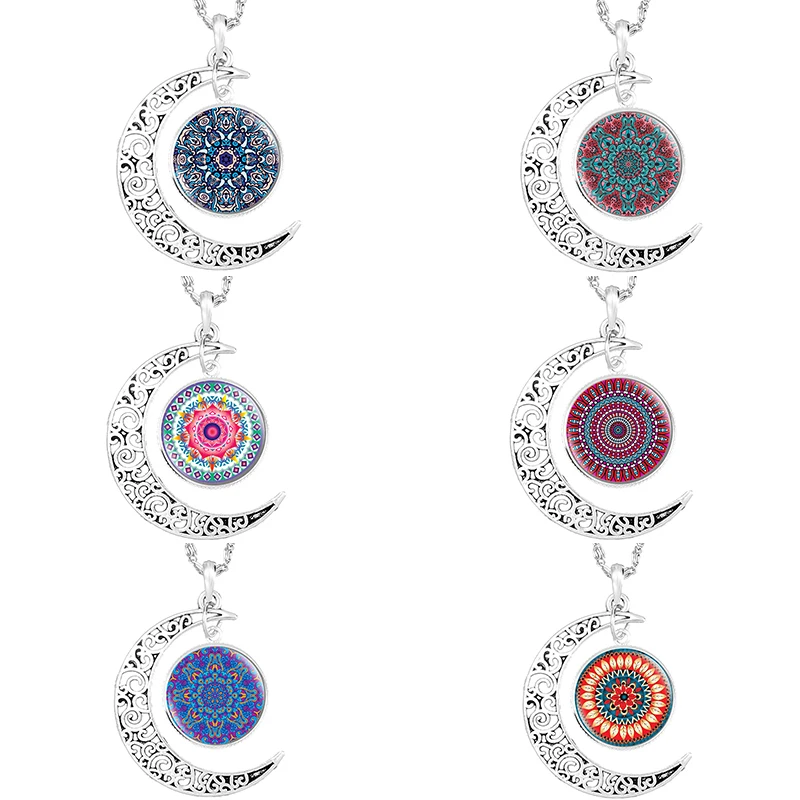 2019 ожерелье с Луной и сломанным цветком подвесное ювелирное изделие драгоценным