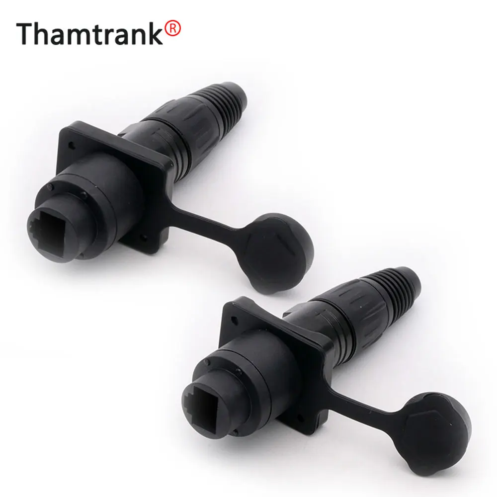 

10pc 8P8C RJ45 Ethernet Female Socket Panel Mount Connector IP65 Waterproof 90° Degree Aviation Terminal With PCB Board