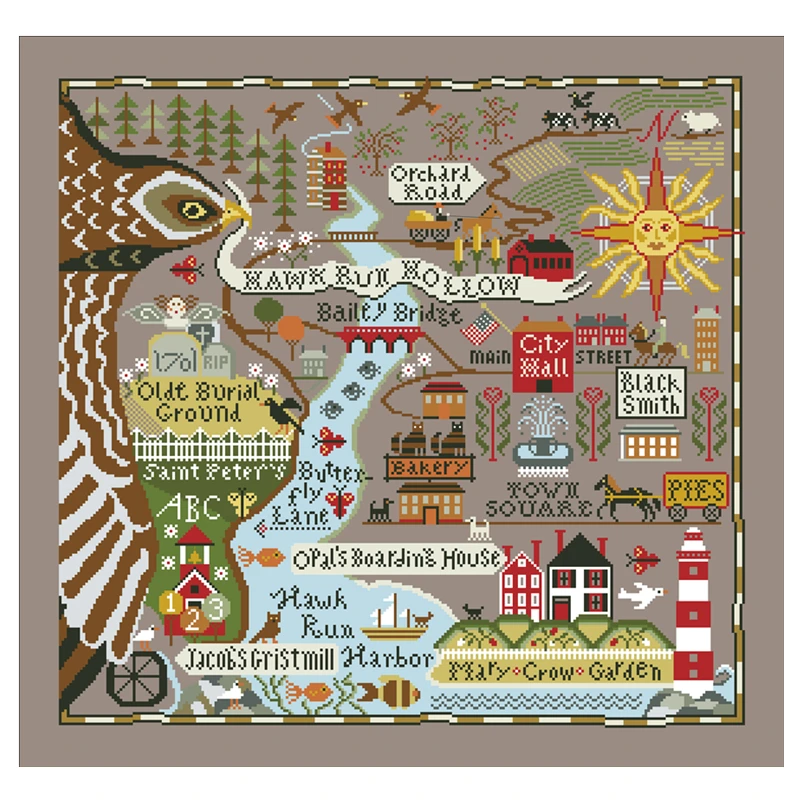 Карта ястреба полый набор для вышивки крестом мультяшный узор дизайн 18 карат 14 11