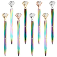 20pcslot promotional big diamond crystal ball pen rainbow crystal diamond ballpoint pen with customized logo