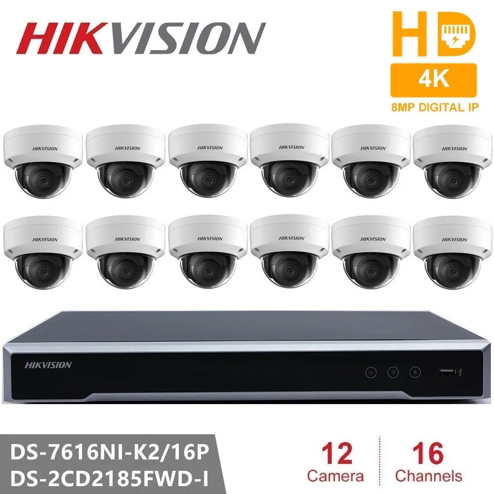 Hikvision встроенный разъем & Play NVR комплекты видеонаблюдения 16CH DS 2CD2185FWD I видеосъемка