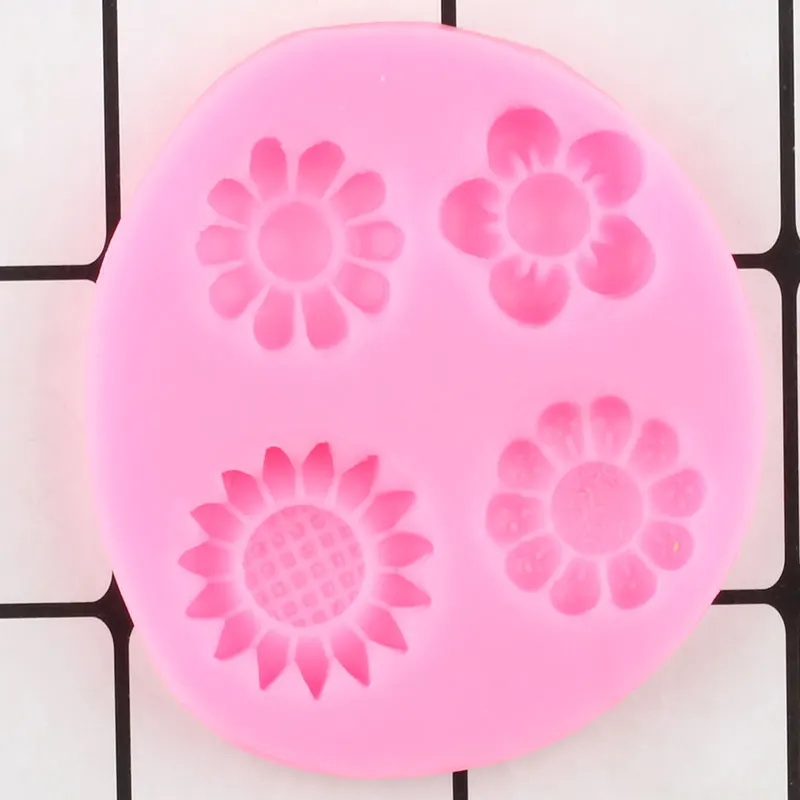 Силиконовая форма в виде подсолнечника шоколада Fondant (сахарная) формы цветка