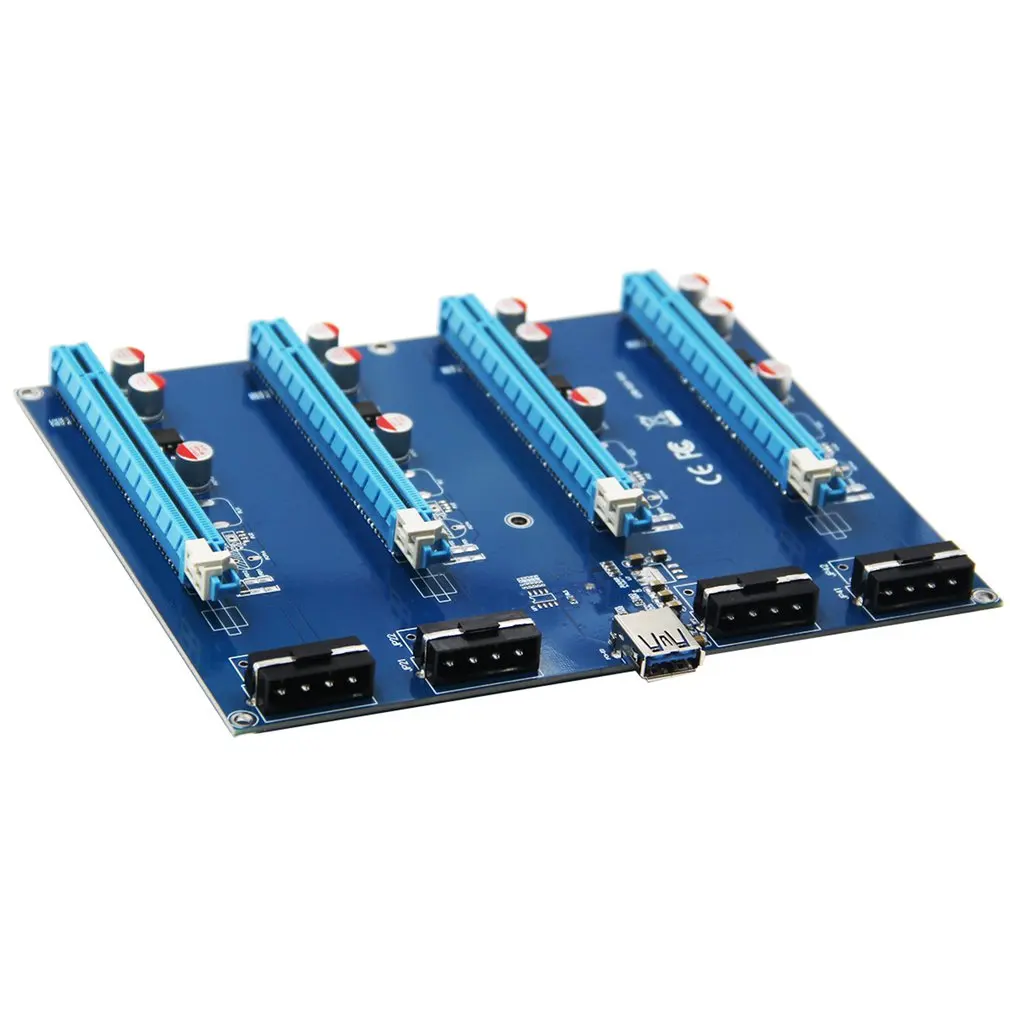 

PCI-Express PCIe 1 To 4 PCI Express 16X Slots Riser Card PCI-E 1X To External 4 Slot Adapter PCIe Port Multiplier For Mining