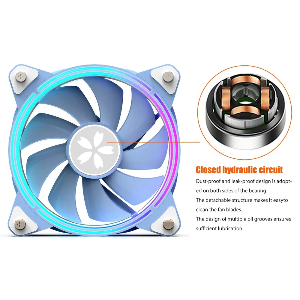 

Yeston ARGB Case Cooling Fan 12cm DC 12V 4-Pin PWN Hydraulic Silent Cooler Radiator for Computer Case Chassis