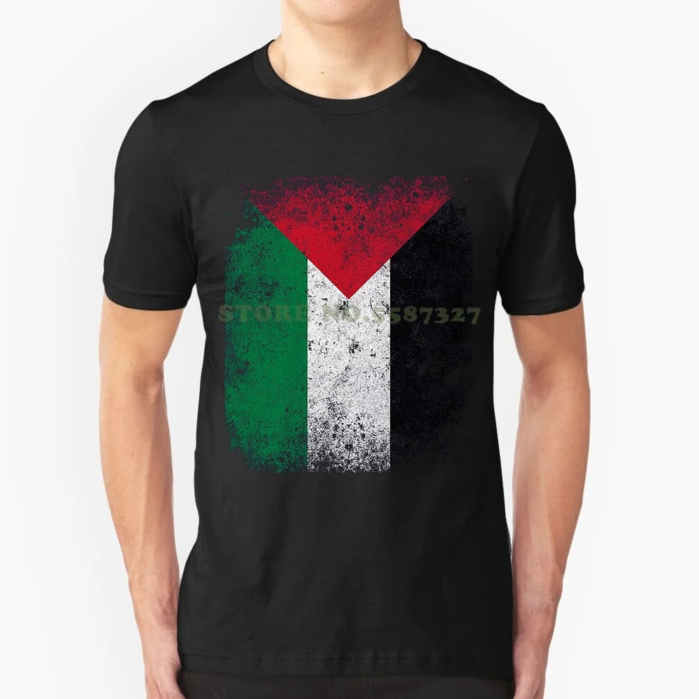 

Newest Men T-shirt Fashion Palestine Palestinian National Flag Vintage T-shirt