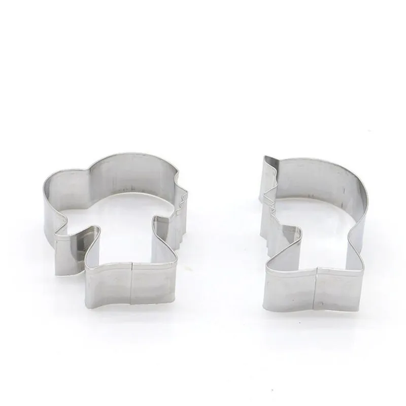 

2pcs / set Stainless Steel Lovers Cookie Cutter Shape Fondant Cookie Cutter Mold Tool Kitchen Baking Tool cake decorating tools