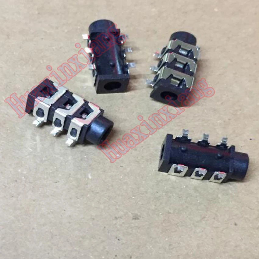 100 шт./лот PJ-313D 3 5 мм SMD гнездо стерео аудио разъем/Джек Разъем Черный 6Pin |
