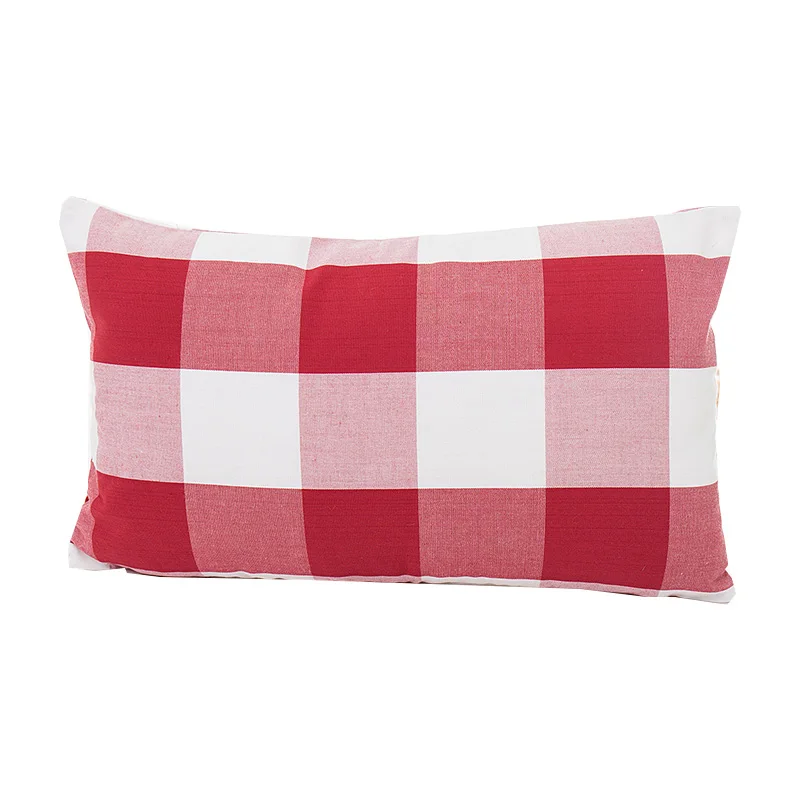 Новый красный плед полосатый узор домашние Чехлы для подушек кресла 30*50 см без
