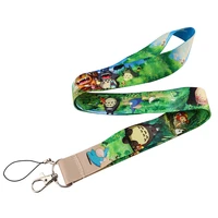 fd0984 funny anime lanyard animals cat phone straps for id card case badge holder neck strap keychain key cord phone accessories