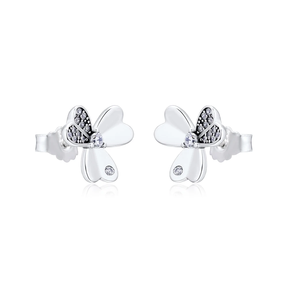 

Dazzling Clover Stud Earring 100% 925 Sterling-Silver-Jewelry Free Shipping